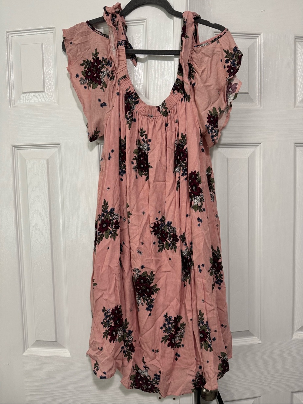 Hem & Thread Blush Pink Off The Shoulder Floral Dress
